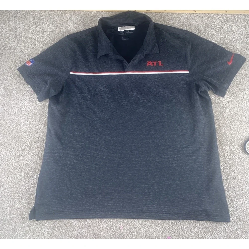 Nike Dri Fit Atlanta Falcons Team Issued On The Field‎ Polo Mens XL Red Swoosh